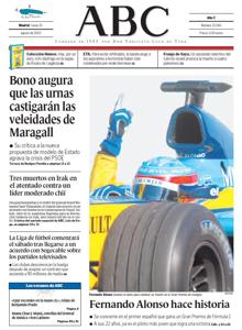 Sucedió el 24 de agosto de 2003, la primera victoria de un piloto español en la Fórmula 1. Alonso ganó el Gran Premio de Hungría con 22 años a bordo de aquel inolvidable Renault azul. «Fernando Alonso hace historia», tituló ABC.