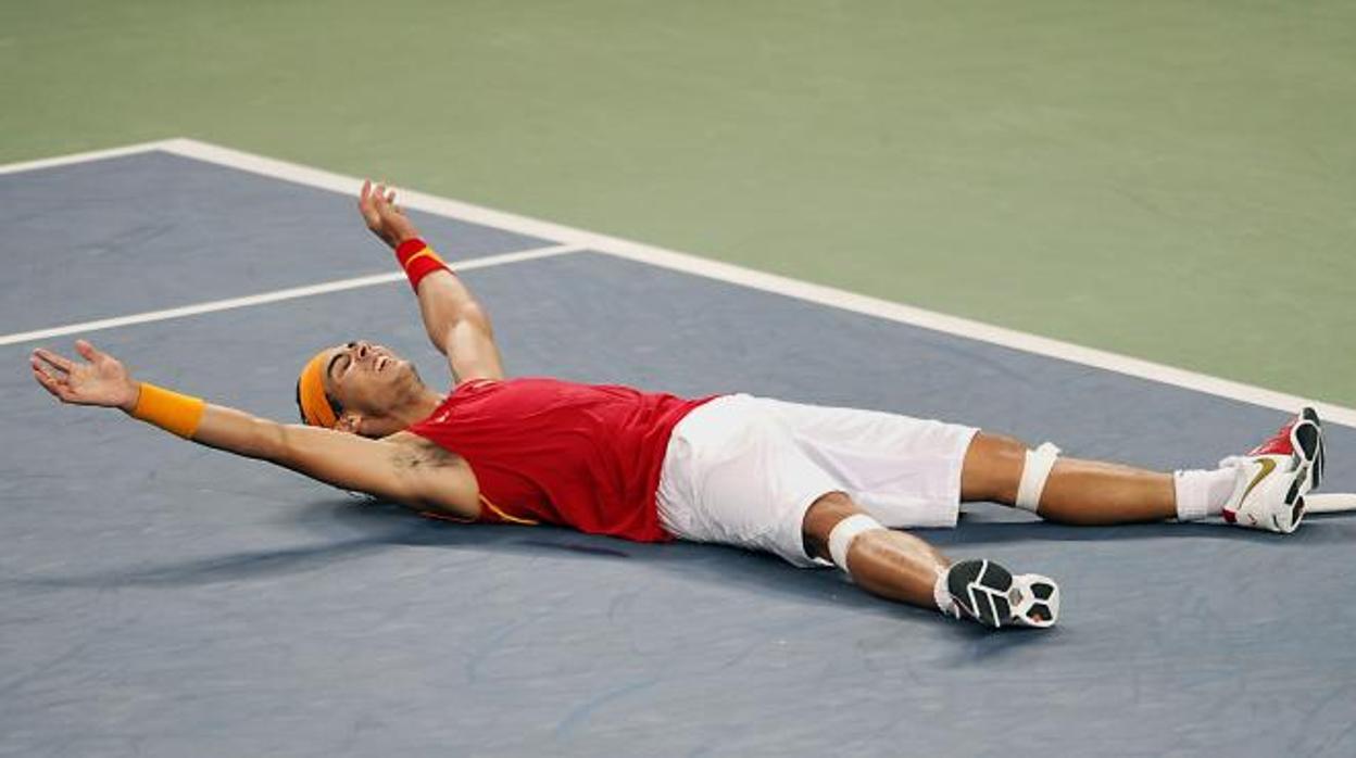 Rafael Nadal, tras ganar la medalla de oro en los Juegos de Pekín 2008