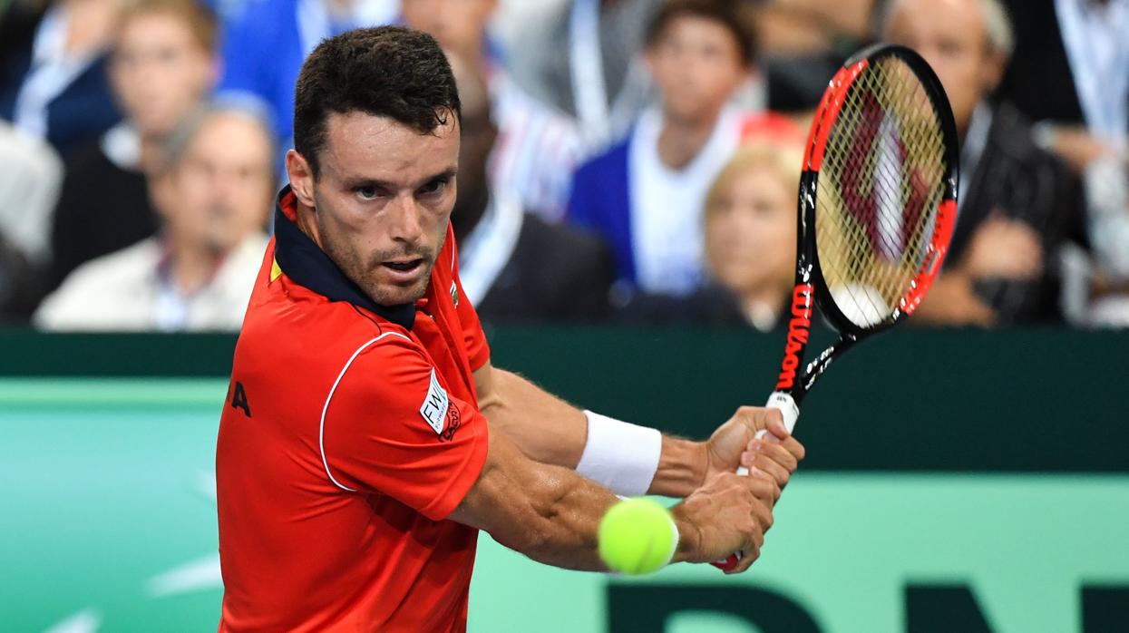 Roberto Bautista, durante el duelo de Copa Davis ante Pouille