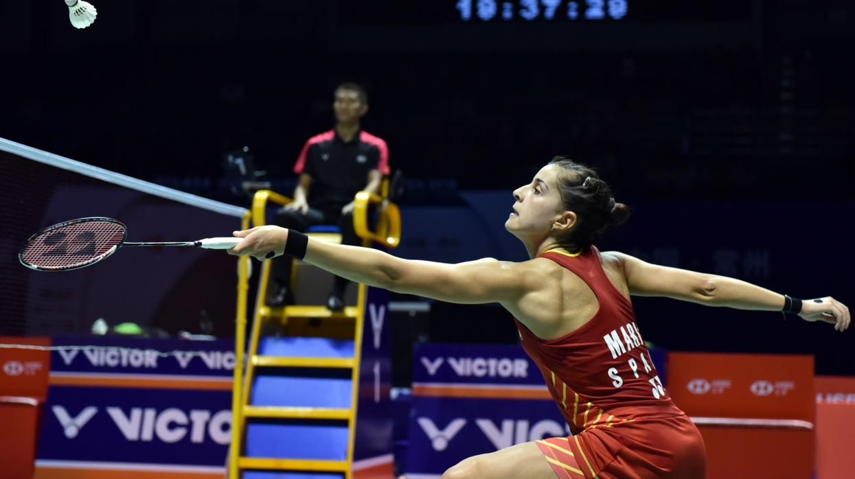 Carolina Marín durante la final del Abierto de China