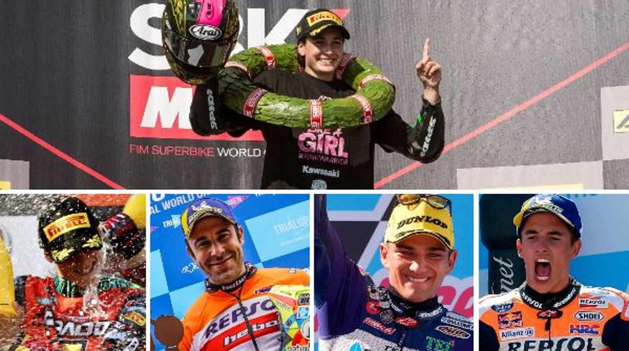 Ana Carrasco, Jorge Prado, Toni Bou, Jorge Martín y Marc Márquez