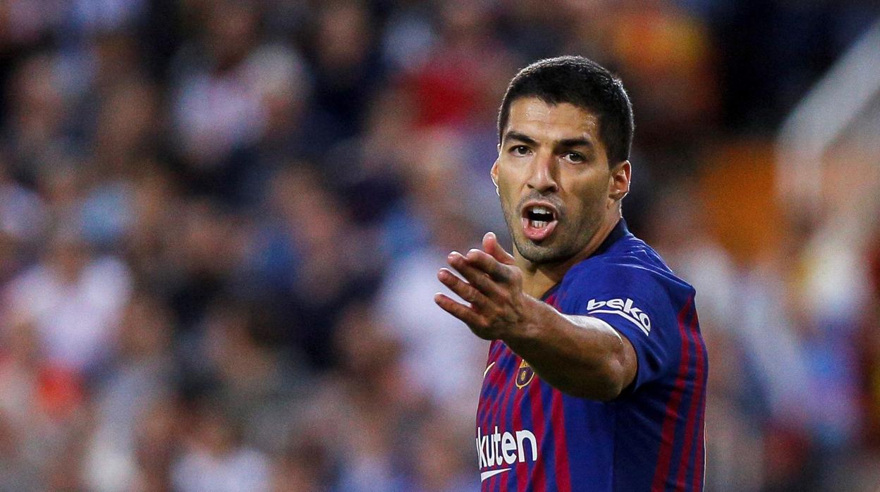 Luis Suárez durante el partido entre el Barcelona y el Valencia