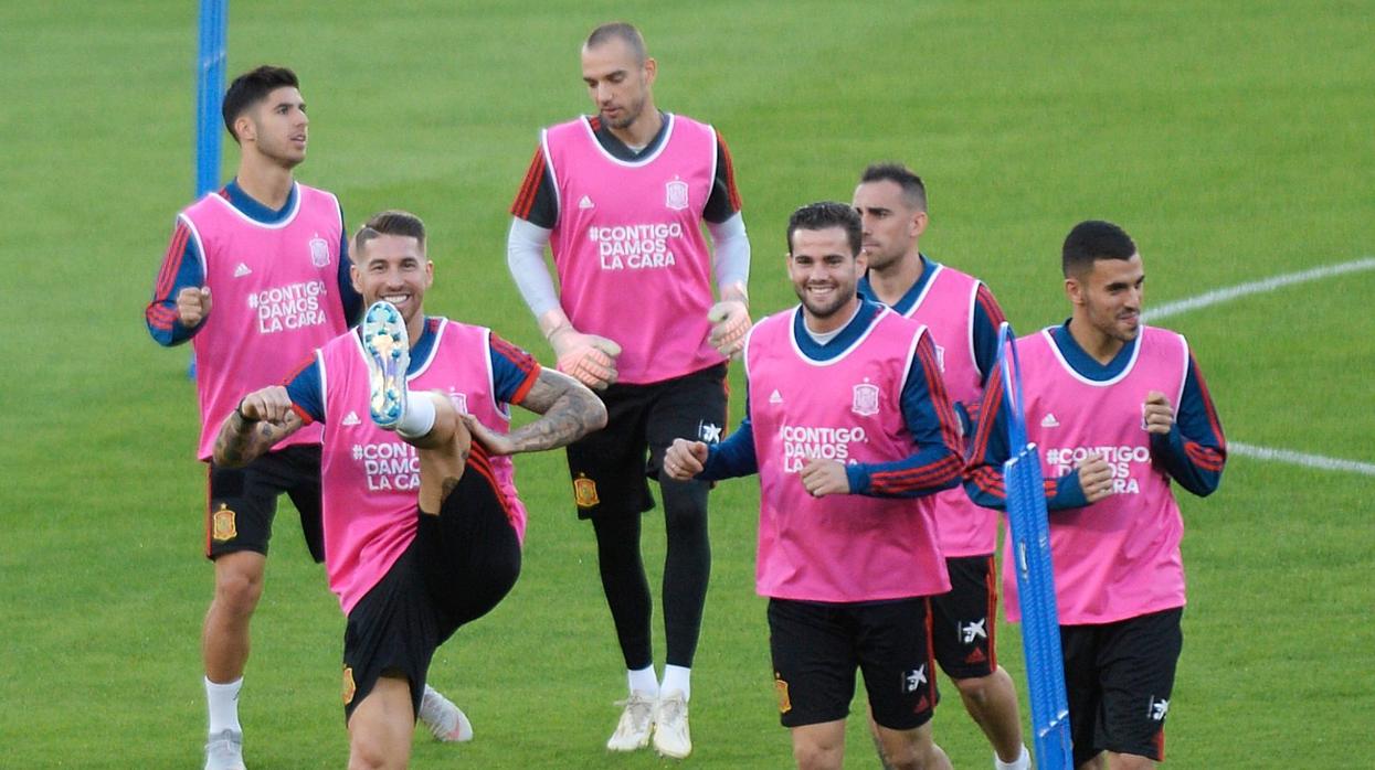 Entrenamiento de la selección española en Sevilla antes del partido de la Liga de las Naciones ante Inglaterra