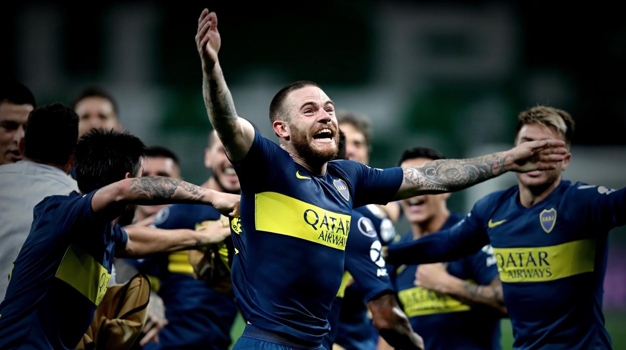 Los jugadores de Boca Juniors celebran el pase a la final