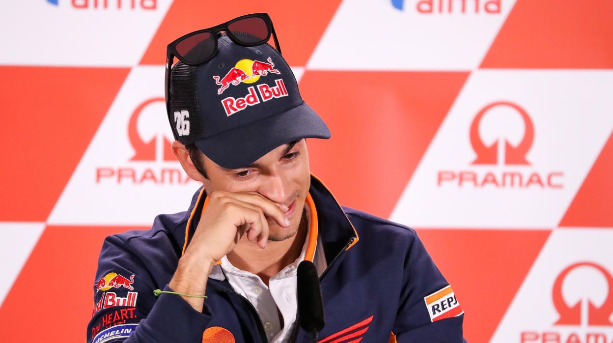 Dani Pedrosa, durante la rueda de prensa del Gran Premio de Sachsenring cuando anunció su retirada