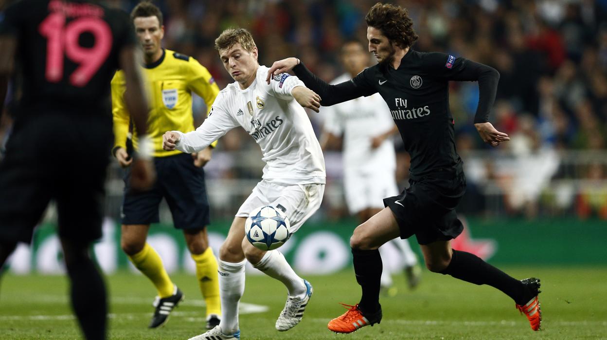 Rabiot, en un choque ante el Madrid