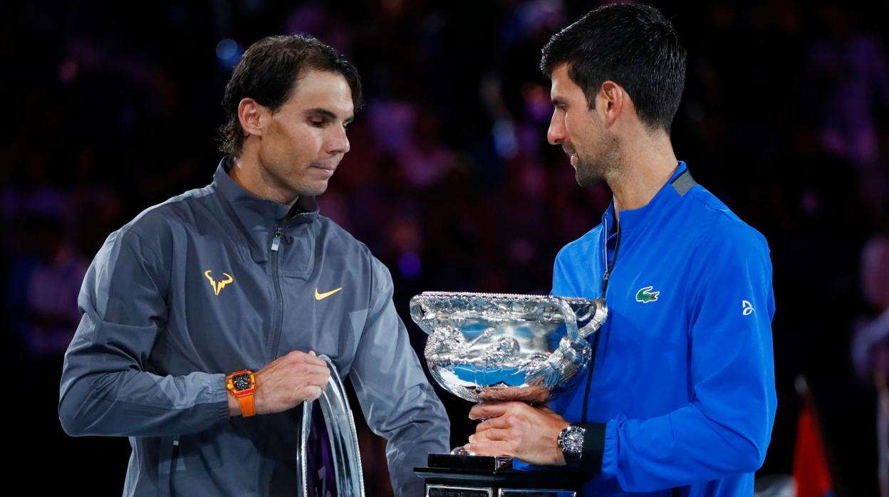 Nadal y Djokovic, en la entrega de trofeos