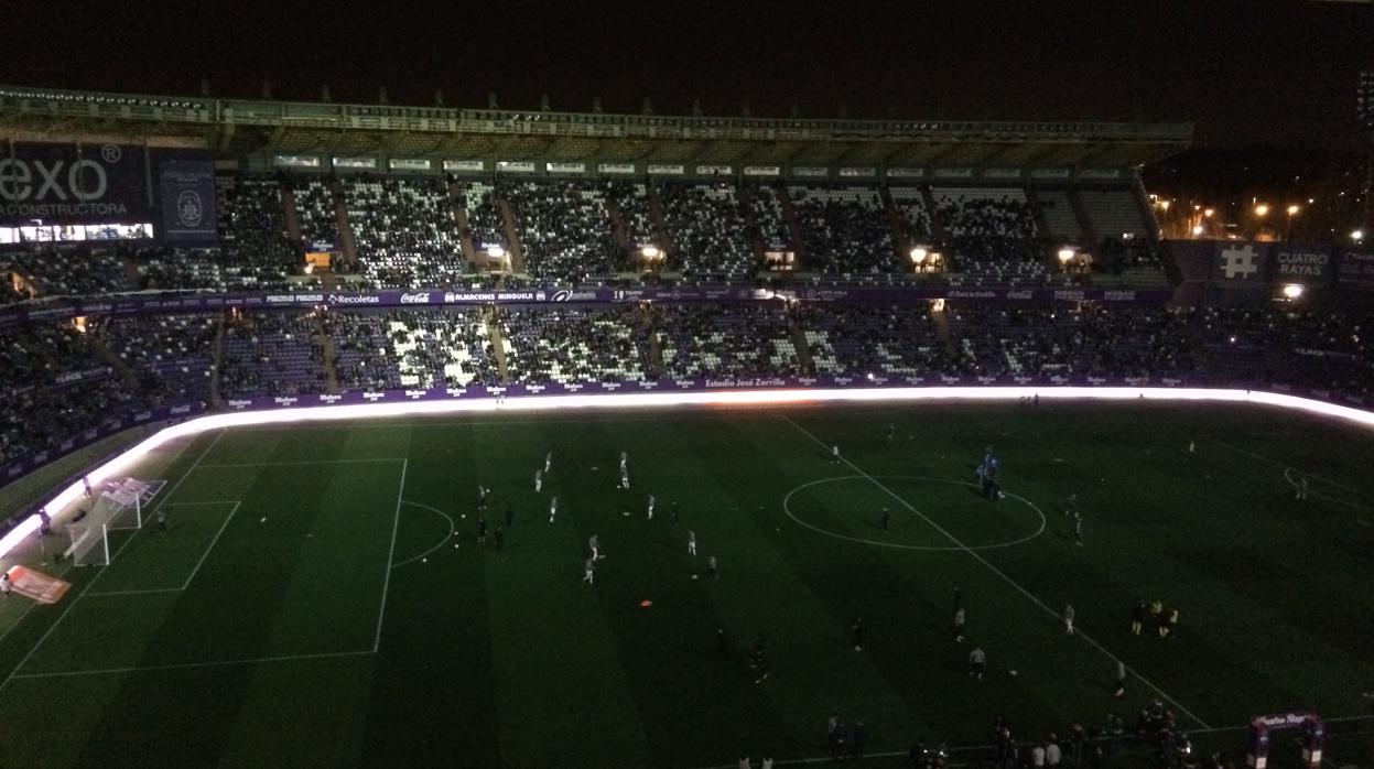 Un apagón en el José Zorrilla mantuvo en el aire el encuentro entre el Valladolid y el Real Madrid