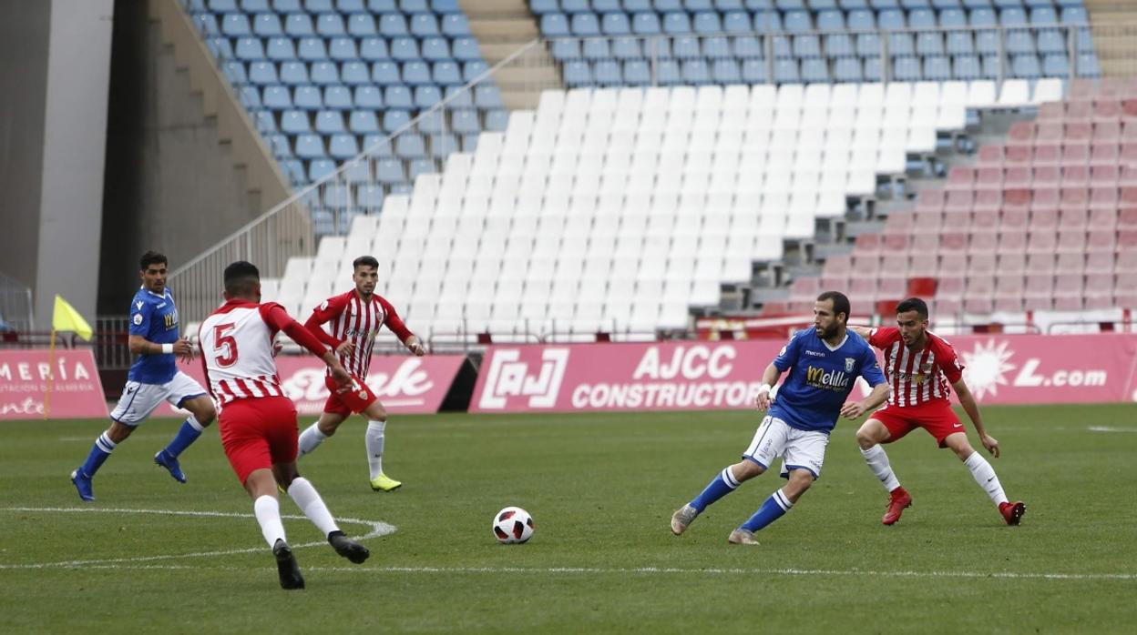 Partido entre el Melilla y la UD Almería B, del Grupo IV de Segunda B