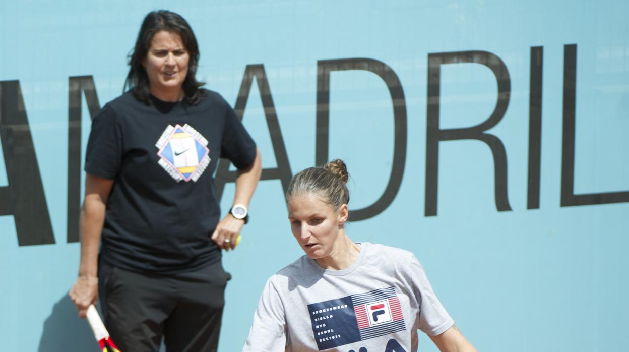 Karolina Pliskova, con su entrenadora, Conchita Martínez