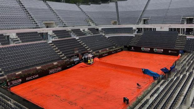 La lluvia retrasa el estreno de Nadal en el Foro Itálico