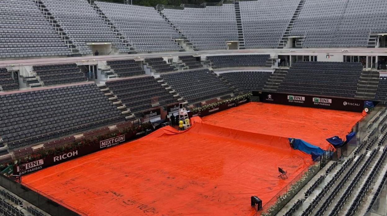 La lluvia retrasa el estreno de Nadal en el Foro Itálico