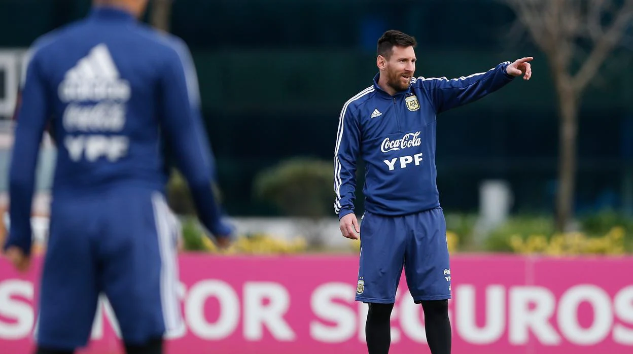 Messi, durante un entrenamiento reciente con la selección argentina