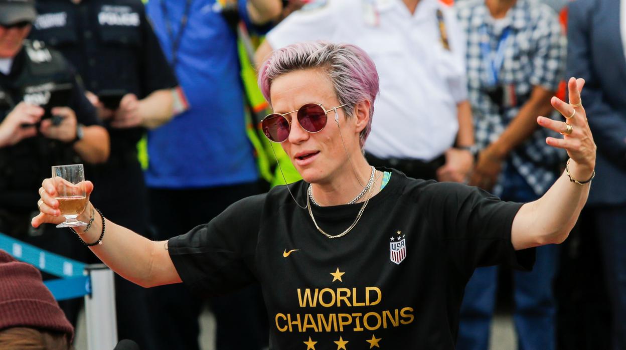 Rapinoe, durante la celebración del Mundial