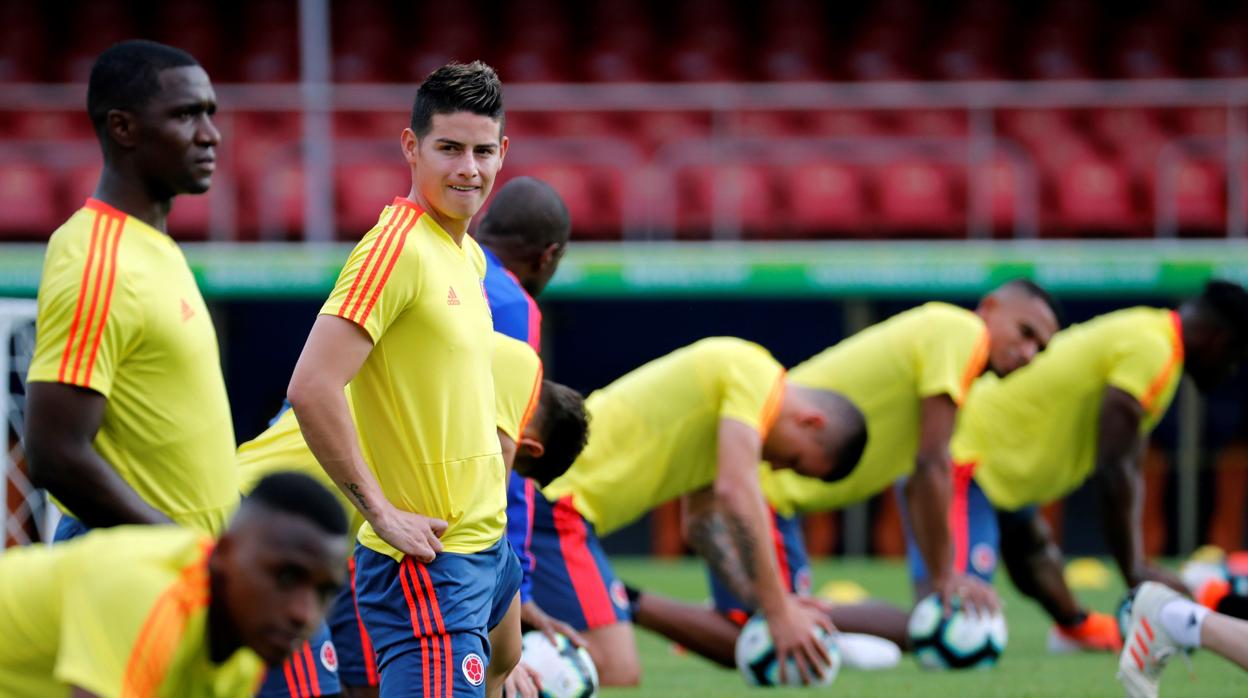 James con su selección durante la Copa América