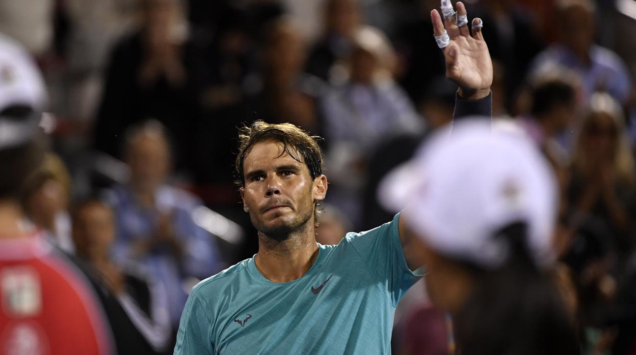 Rafa Nadal, en la final tras la retirada de Monfils