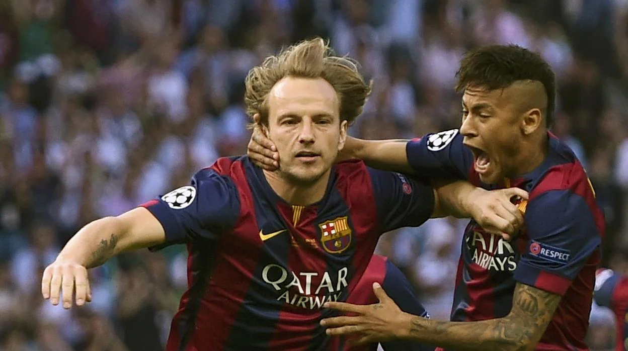 Rakitic y Neymar en la final de la Champions de 2015