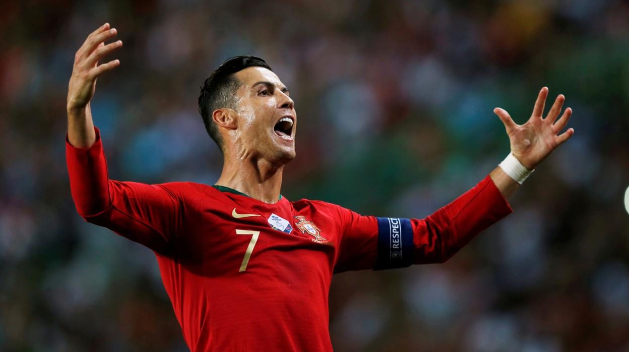 Cristiano Ronaldo, celebrando un gol con Portugal