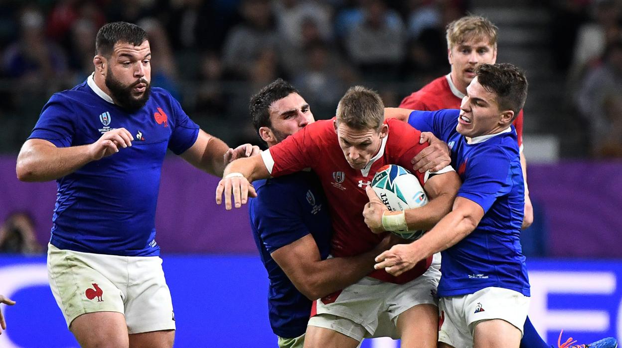 Un momento del partido Francia-Gales