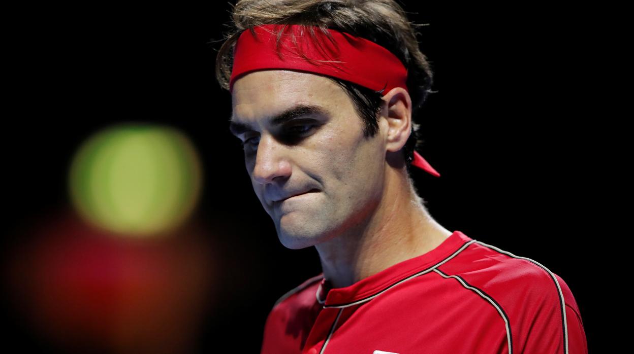 Federer, durante la final de Basilea ante De Miñaur