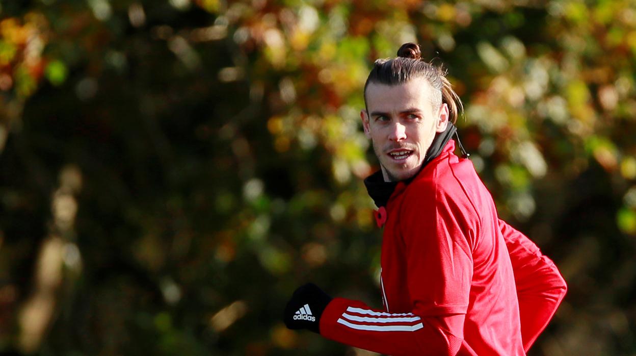 Bale, en un entrenamiento de esta semana con Gales