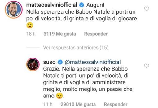 Suso y Salvini, a la gresca en Instagram