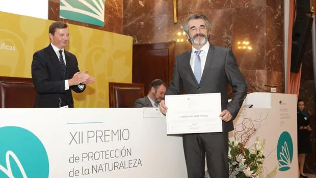 Guillermo Palomero recoge el Premio Fondena en nombre de la Fundación Oso Pardo