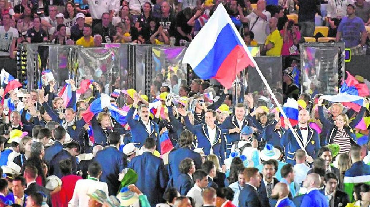La delegación rusa, en los Juegos Olímpicos de Río 2016