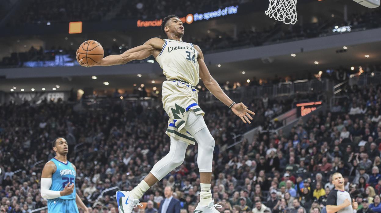 Antetokounmpo, en el partido frente a los Hornets