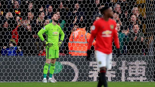 El escandaloso error de De Gea en la derrota del Manchester United ante el colista