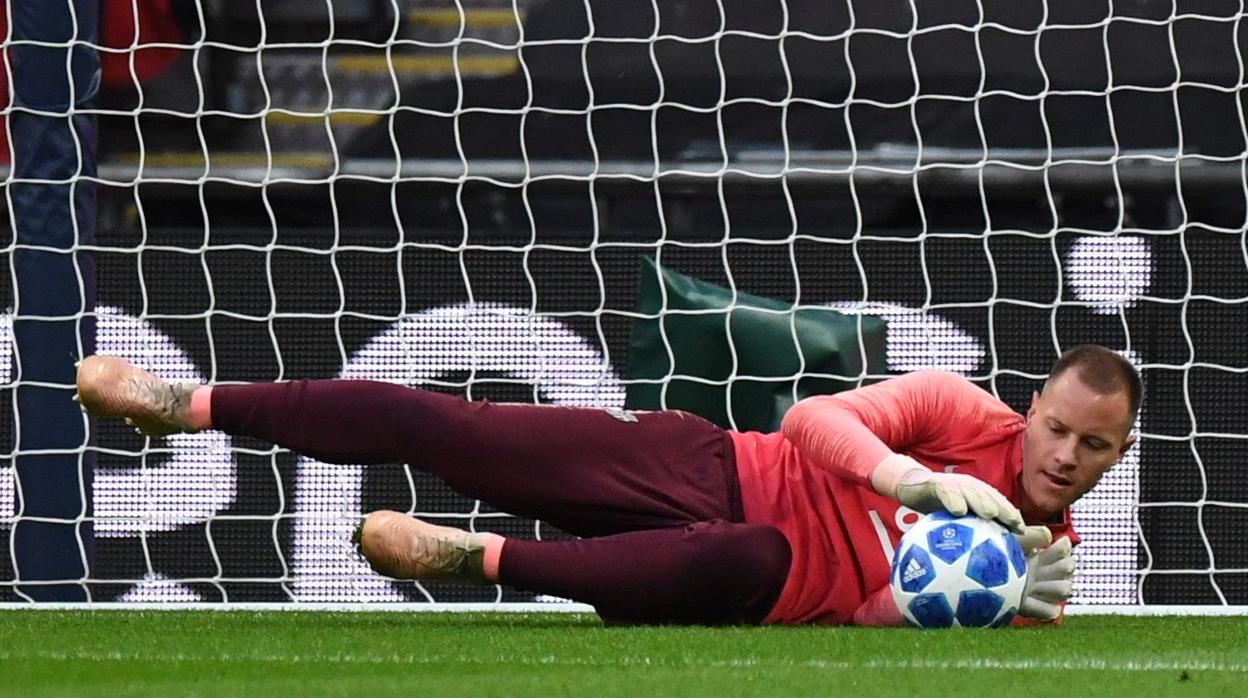 Ter Stegen, durante un entrenamiento