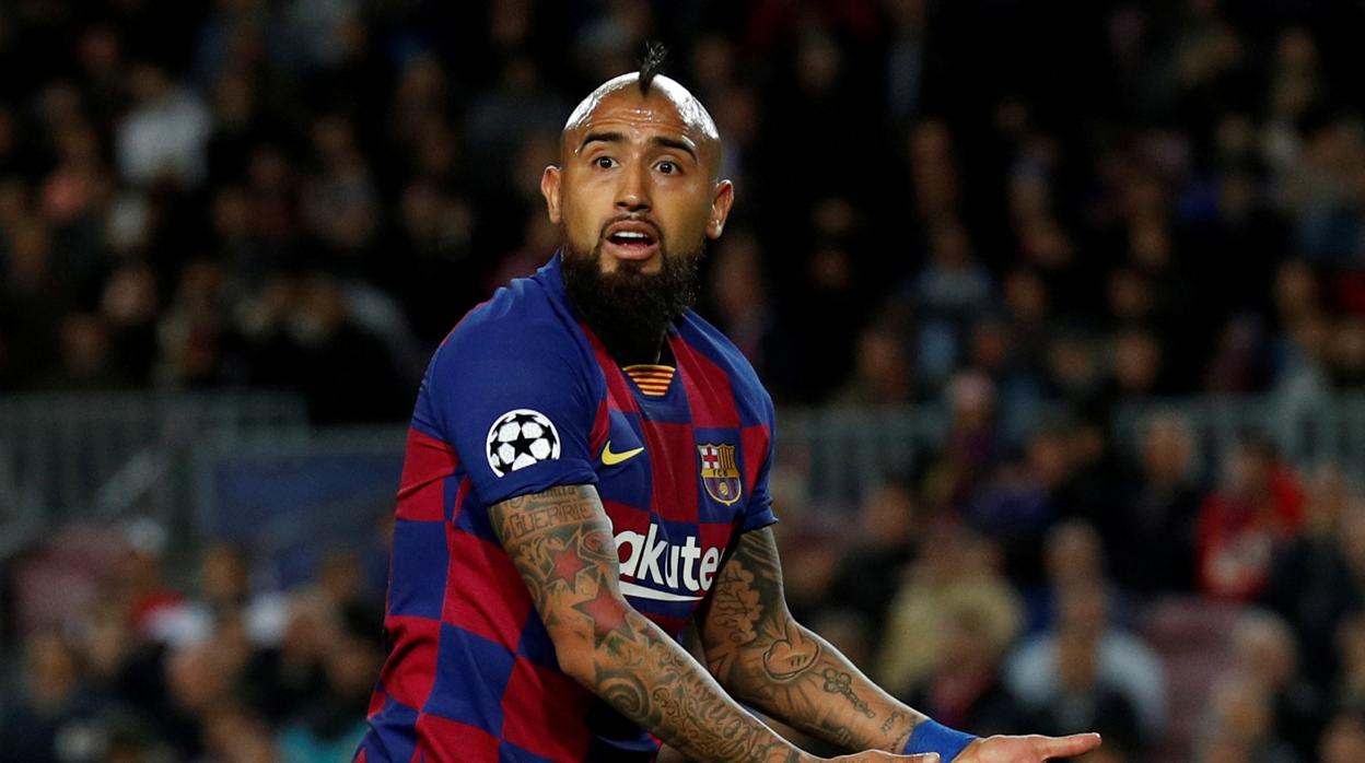 Arturo Vidal durante un partido del Barcelona