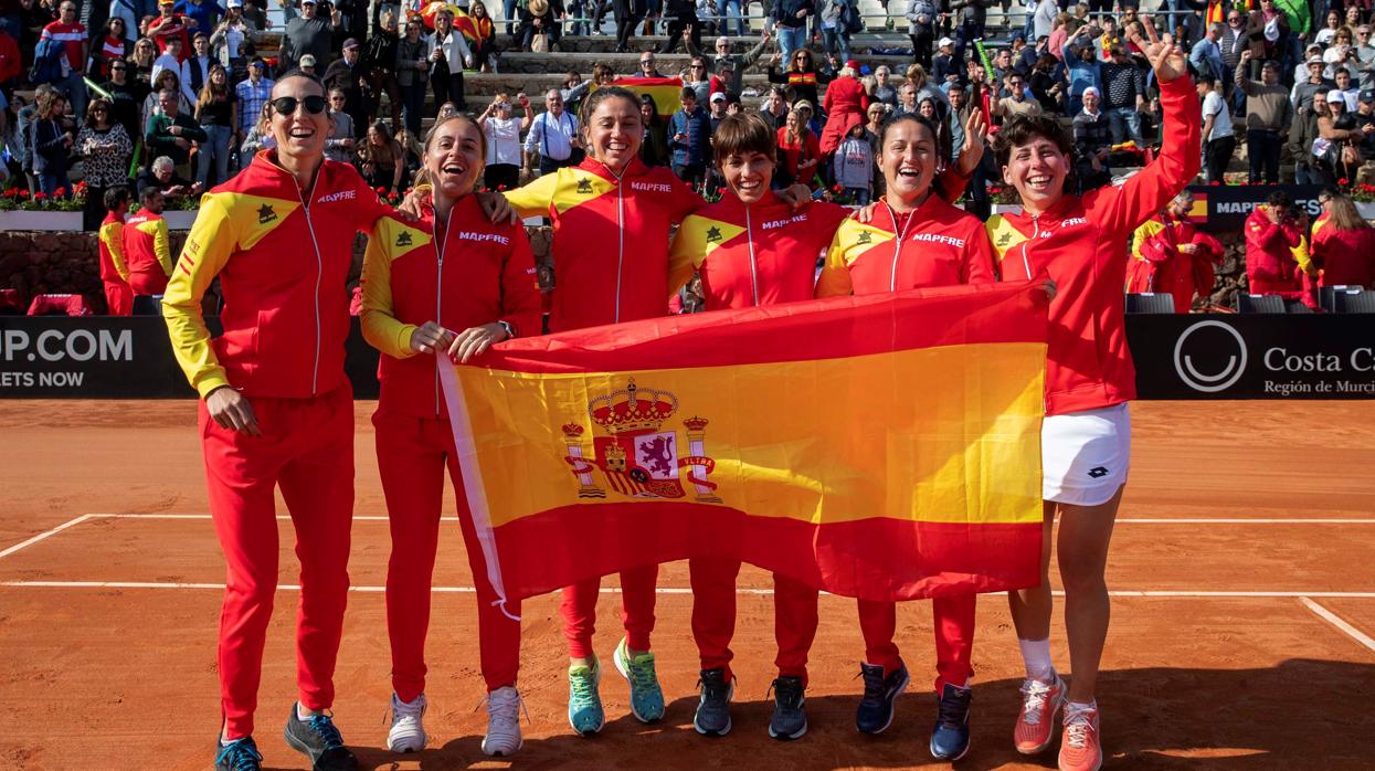 Las jugadoras españolas, tras su última victoria