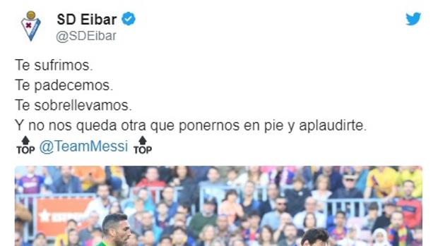 El halago del Eibar a Leo Messi que aplauden las redes