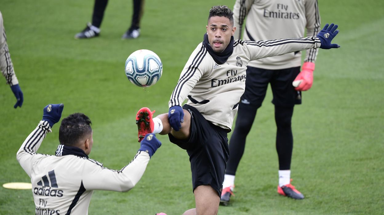 Mariano, en un entrenamiento del Real Madrid