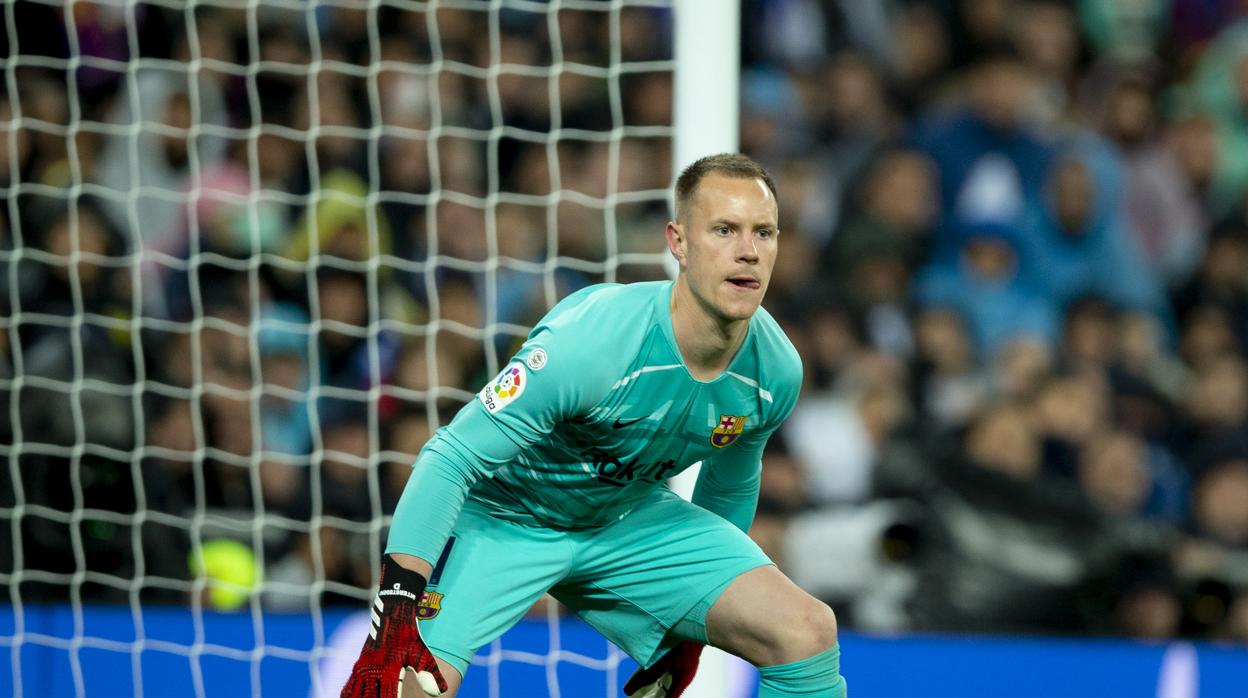 Ter Stegen durante un partido del Barcelona