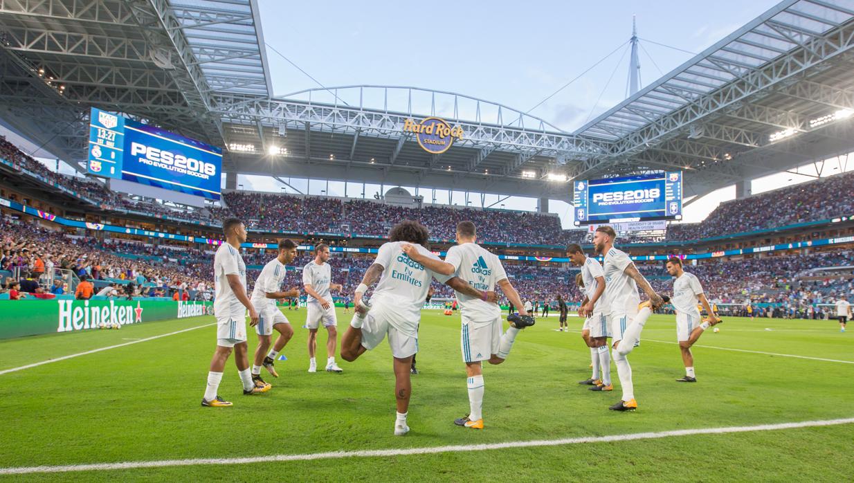 El Real Madrid, en la previa del clásico ante el Barcelona jugado en Miami (EE.UU.) en verano de 2017