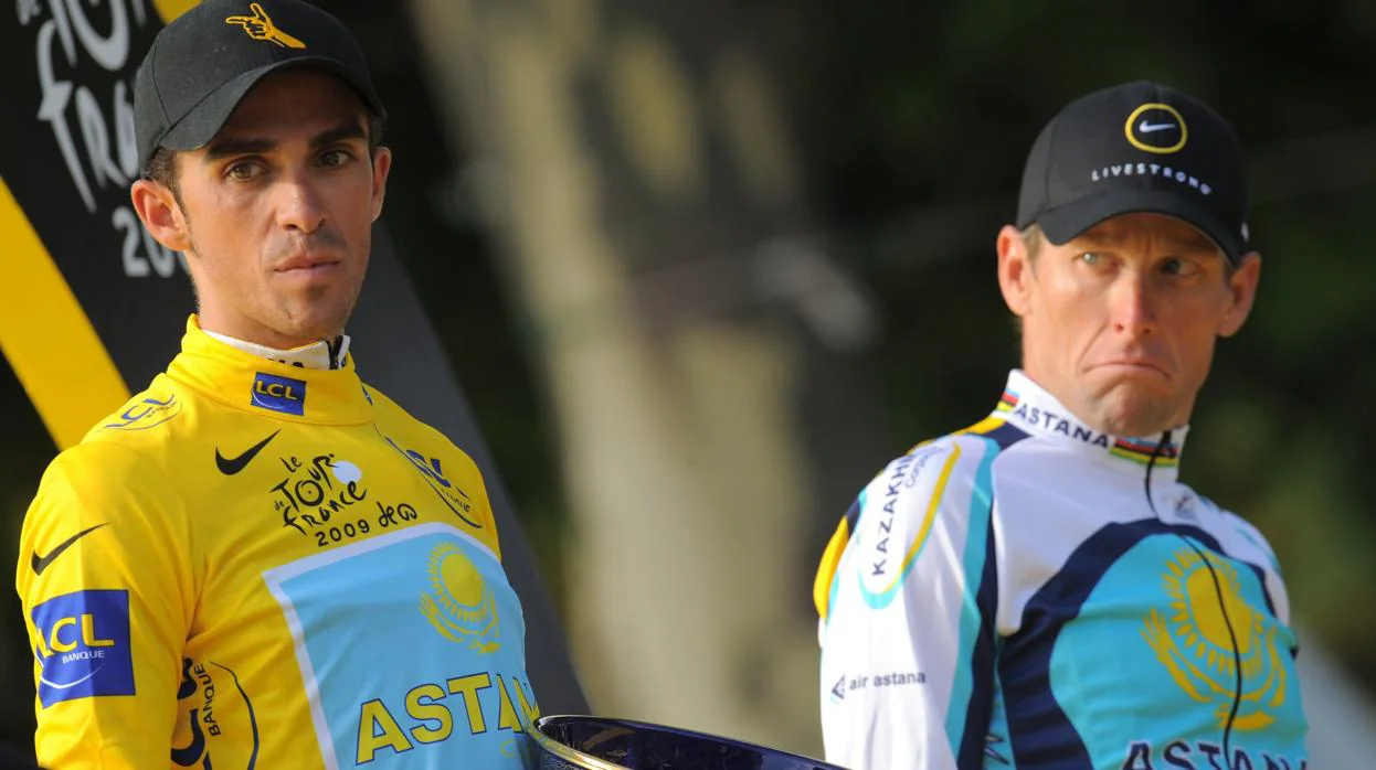 Contador y Armstrong en el Tour 2009