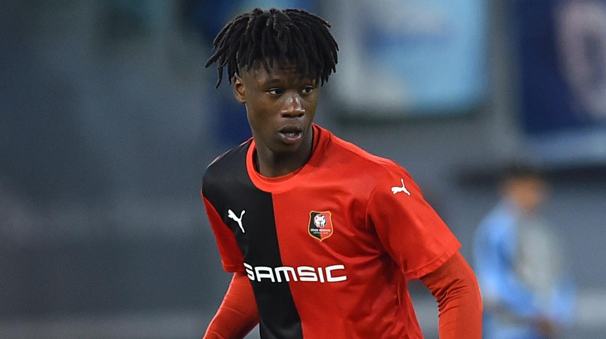 Eduardo Camavinga, en un partido con el Rennes