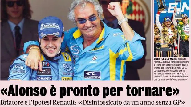 Briatore asegura que Alonso «está desintoxicado y listo para volver a la F1»