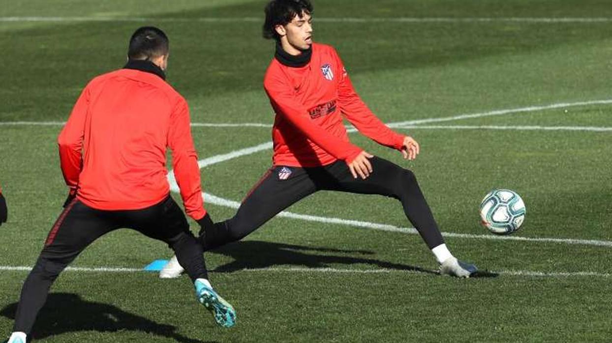 Joao Félix en un entrenamiento de esta temporada