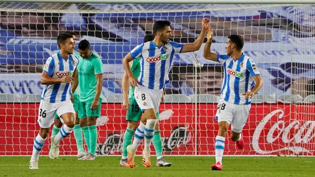 Gol de Merino (1-2) en el Real Sociedad 1-2 Real Madrid