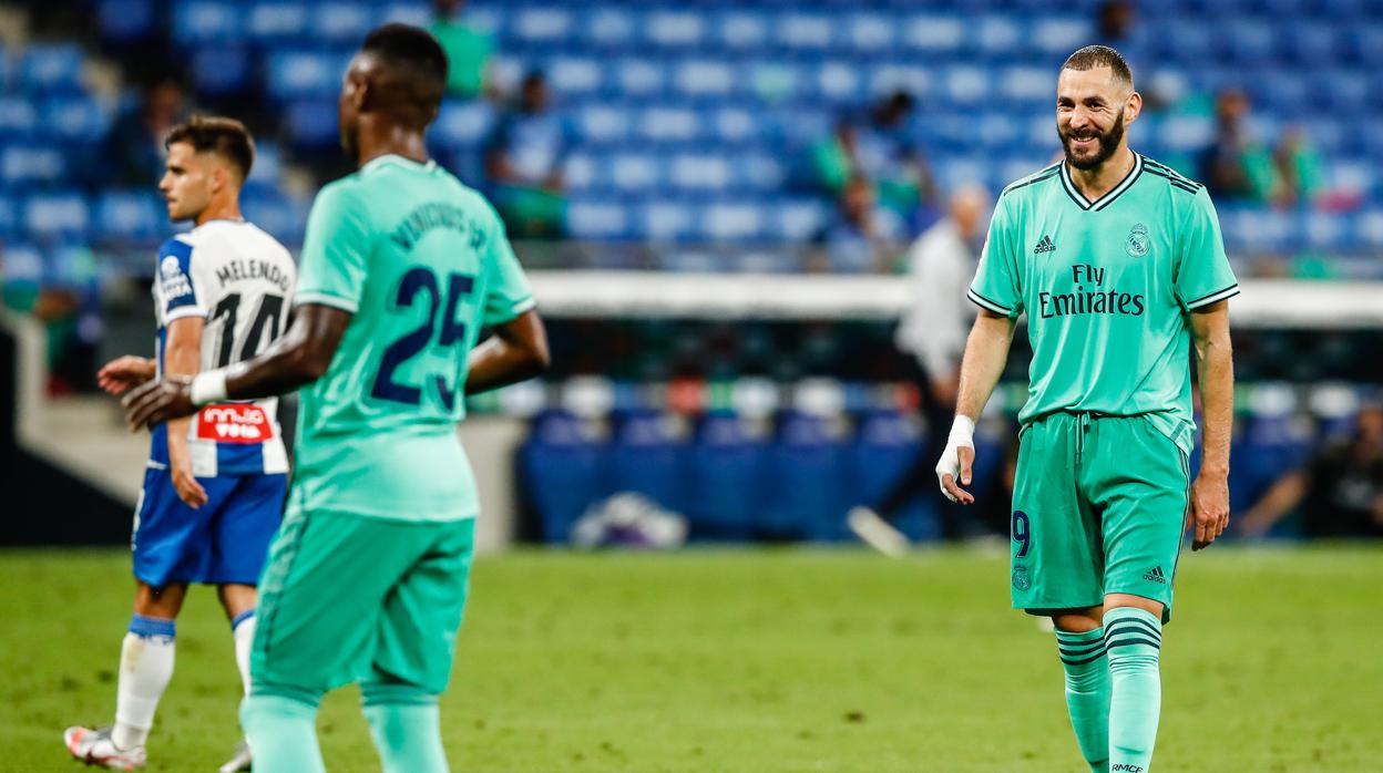 Benzema, durante el partido