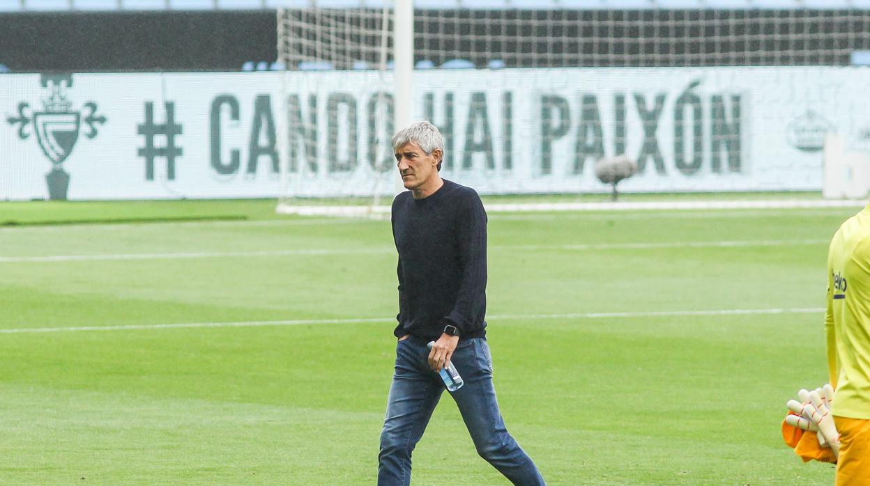 Quique Setién tras el partido que el Barcelona jugó en Vigo ante el Celta