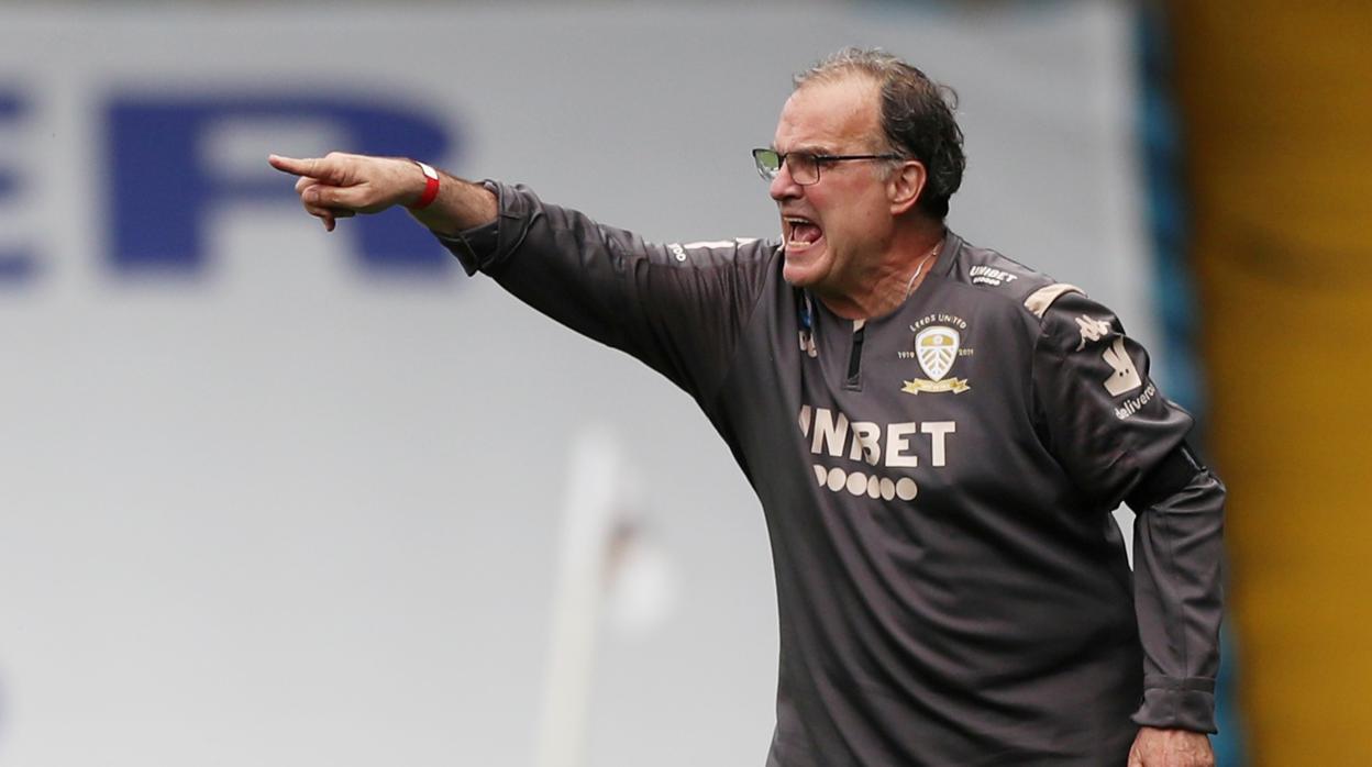 Marcelo Bielsa, en un partido con el Leeds