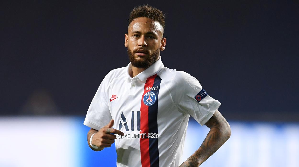 Neymar, en el partido de cuartos de final ante el Atalanta