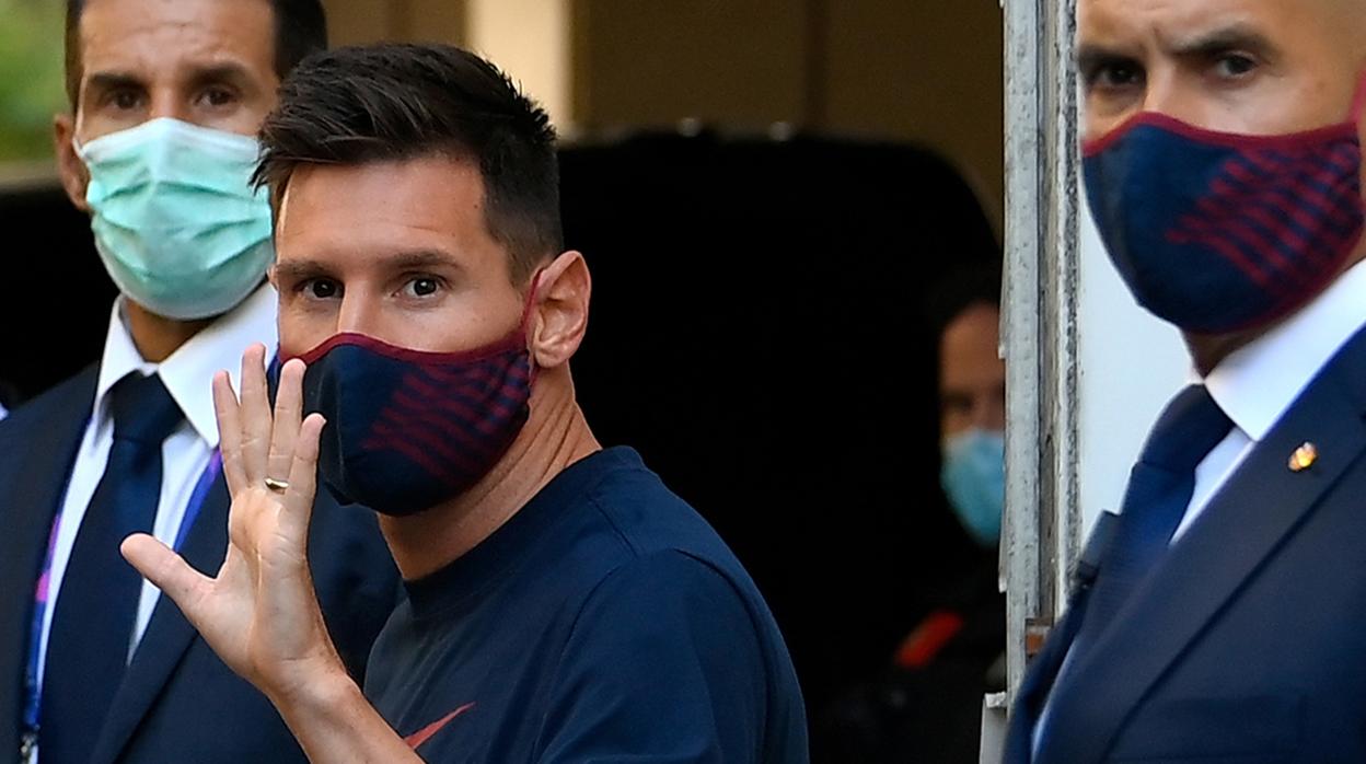 Leo Messi tras un partido con el Barcelona