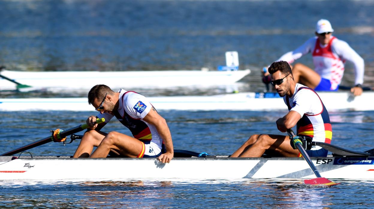 Jaime Canalejo Pazos y Javier Garcia, durante la final