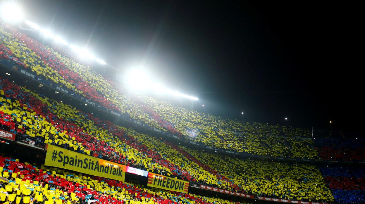 La grada del Camp Nou cuando podía entrar público en los estadios