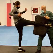 La tenista, en acción